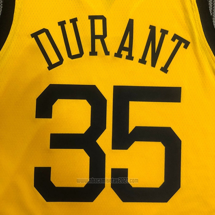 Camiseta Golden State Warriors Kevin Durant #35 Earned Amarillo
